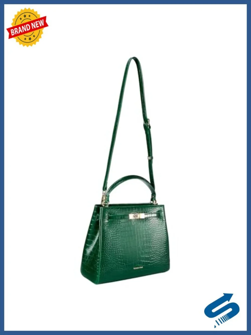 Faux Leather Satchel Handbag with Removable Crossbody Strap